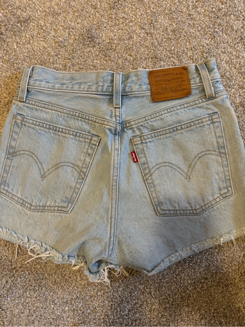 Levi's Light Blue High-Rise Denim Cutoff Shorts